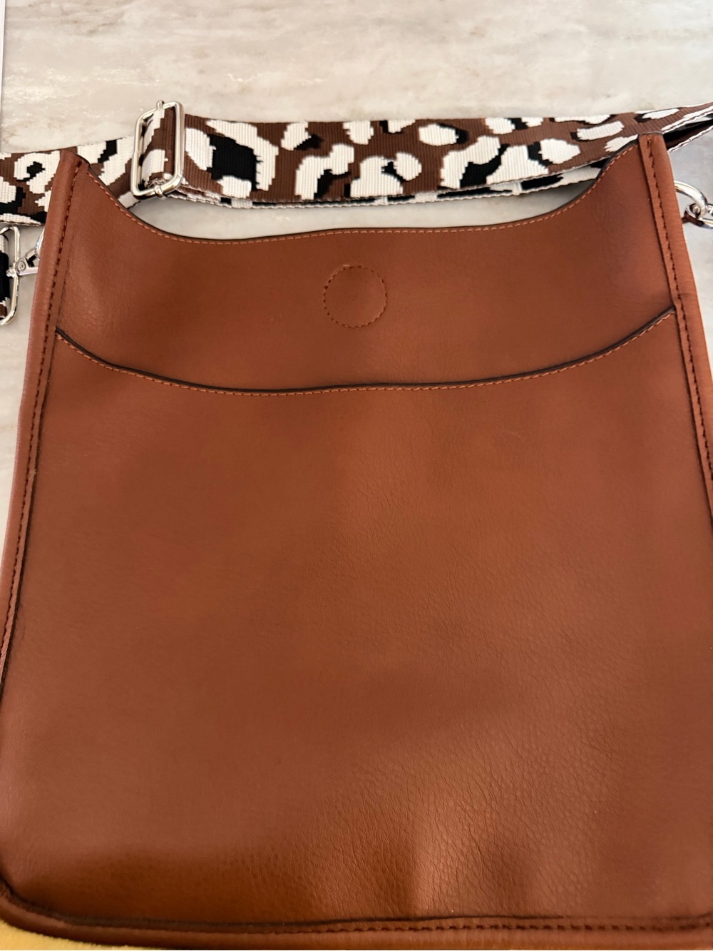 Coco + Carmen brown vegan leather crossbody
